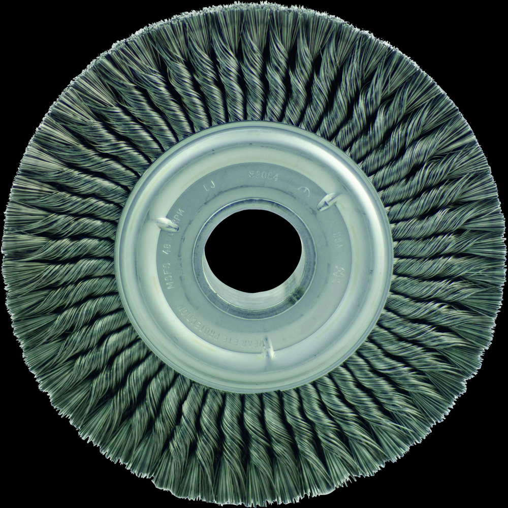 PFERD Pipe Conditioning Brush - Multisection 10&#34; Dia. .020 CS 2&#34; Keyed Arbor