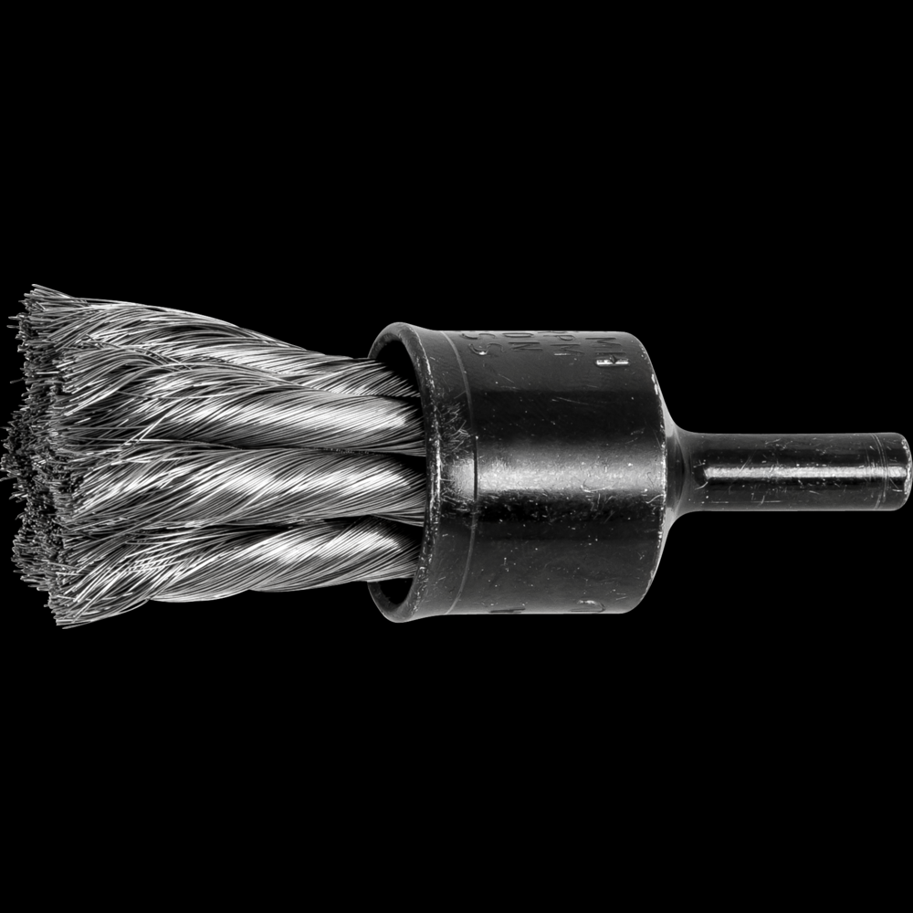 PFERD Knot Wire End Brush 3/4&#34; Dia. Flared Cup .006 Stainless Steel 1/4&#34; Shank