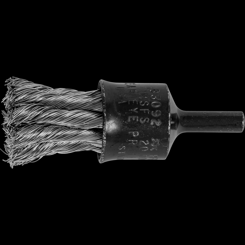 PFERD Knot Wire End Brush 3/4&#34; Dia. Flared Cup .014 Stainless Steel 1/4&#34; Shank