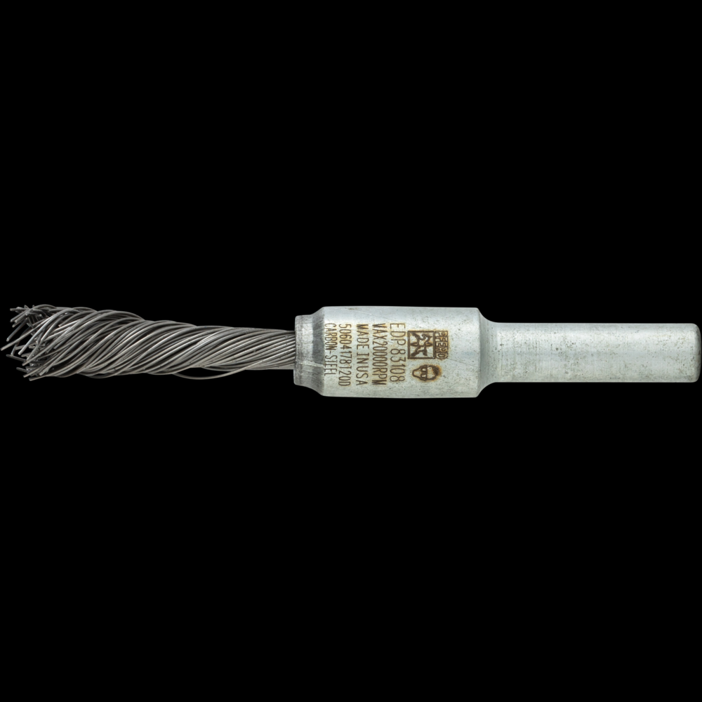 PFERD SINGLETWIST® Knot End Brush 1/4&#34; Dia. Flared Cup .014 Carbon Steel 1/4&#34; Shank
