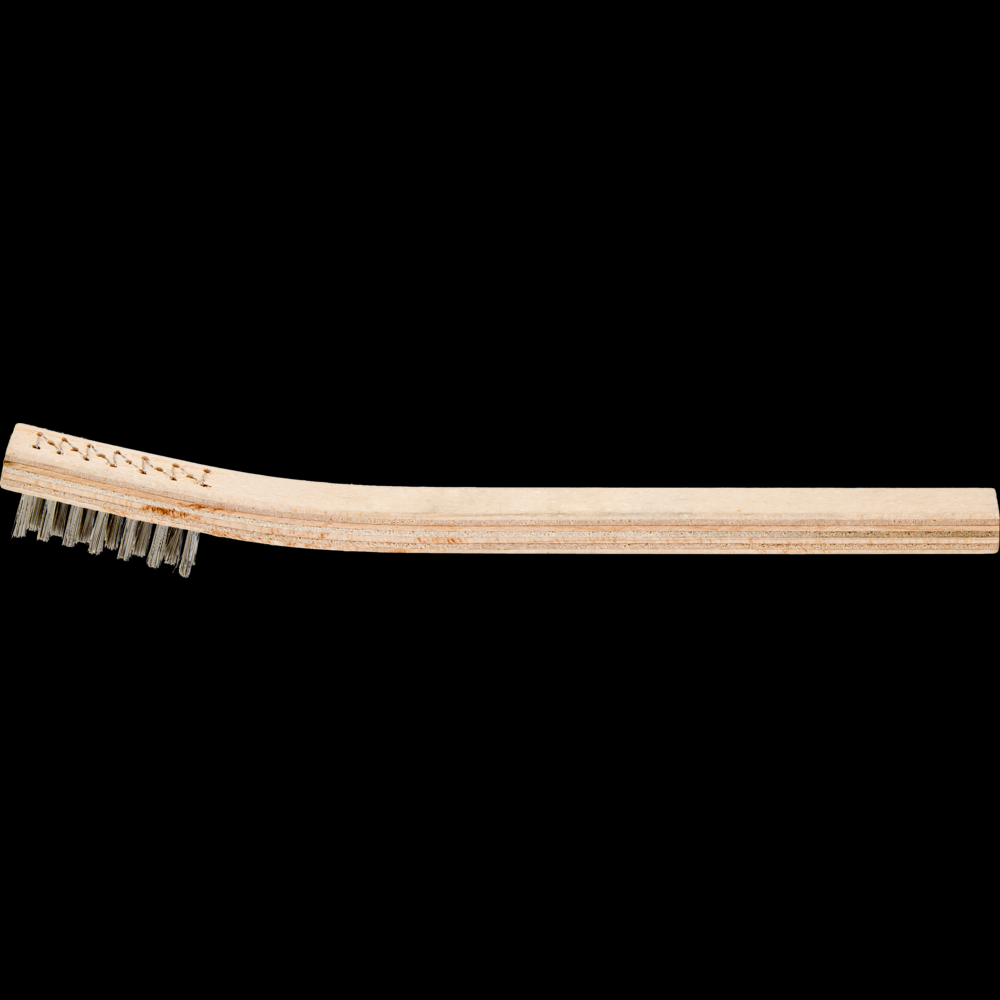 PFERD Welders Toothbrush 3x7 Rows .006 Stainless Steel Wire Wooden Block