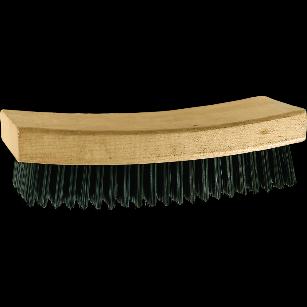 PFERD Curved Back Block Brush 9x21 Rows .012 Carbon Steel Wire Wooden Block