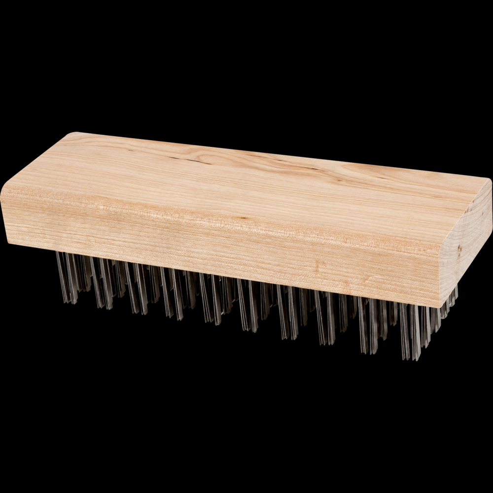 PFERD Flat Wire Block Brush - Straight Back 5x10 Rows Carbon Steel Wire 1-1/8&#34; Trim