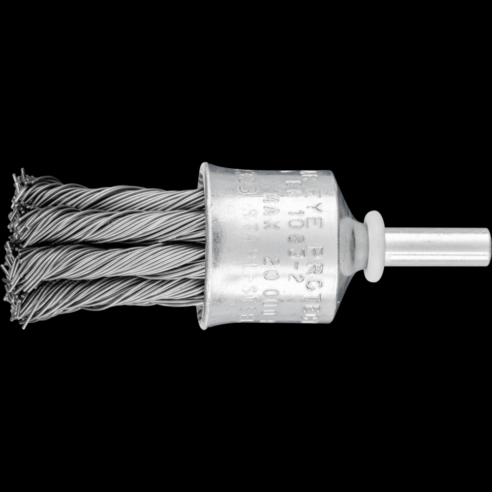 PFERD Knot Wire End Brush 3/4&#34; Dia. Flared Cup .020 Carbon Steel 1/4&#34; Shank