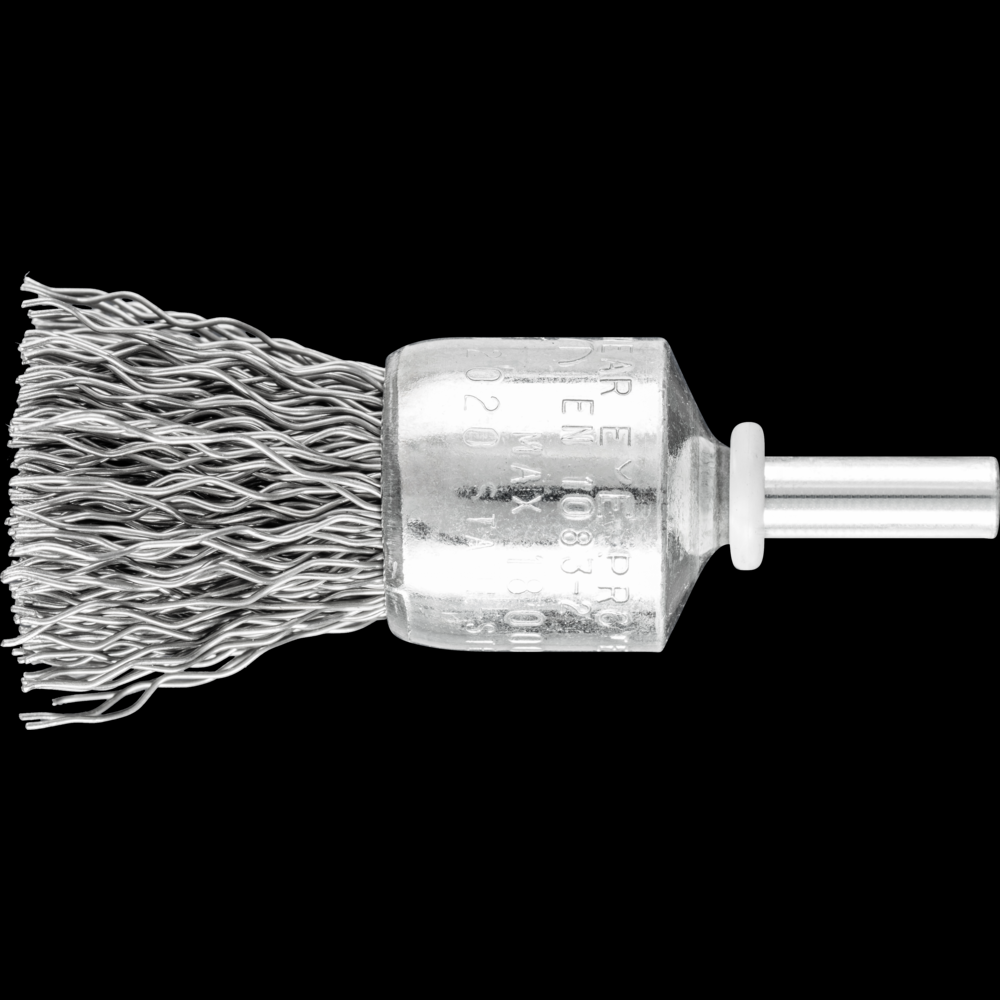 PFERD Crimped Wire End Brush 3/4&#34; Dia. .020 Carbon Steel 1/4&#34; Shank