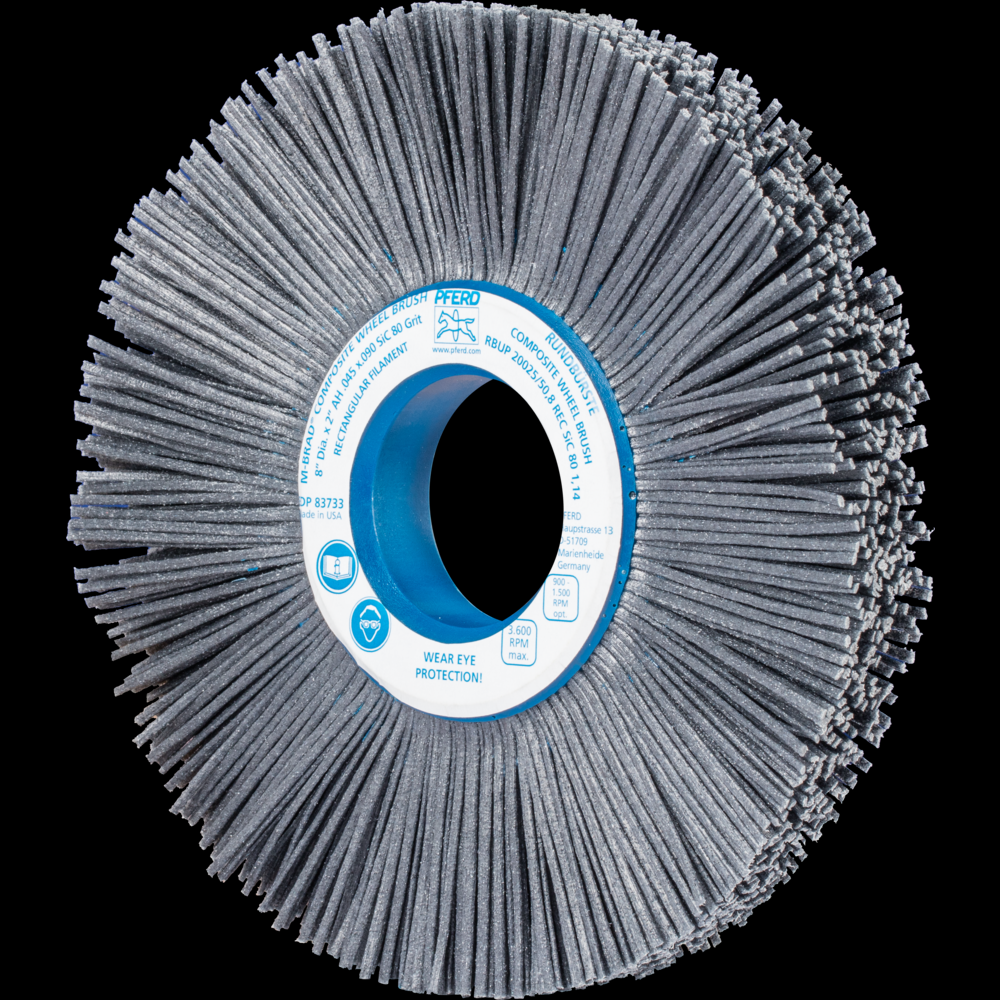 PFERD M-BRAD® Composite Wheel Brush 8&#34; Dia. M-BRAD® Silicon Carbide 2&#34; Arbor