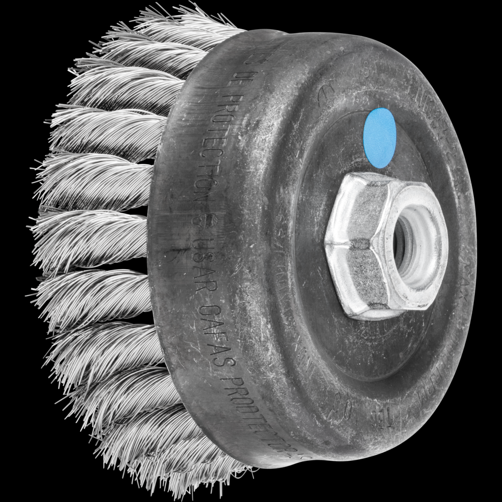 PFERD COMBITWIST® Knot Wire Cup Brush 4&#34; Dia. .014 Stainless Steel 5/8-11&#34; Thread