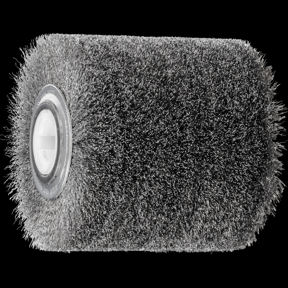 PFERD Drum Brush 4&#34; Dia x 4&#34; Wide .008 Stainless Steel 3/4&#34; Square Drive