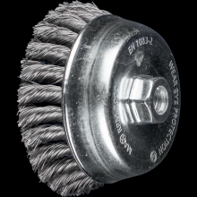 Pferd Inc. 43740034 - PFERD Knot Wire Cup Brush PSF 5" Dia. .014 Carbon Steel 5/8-11" Thread