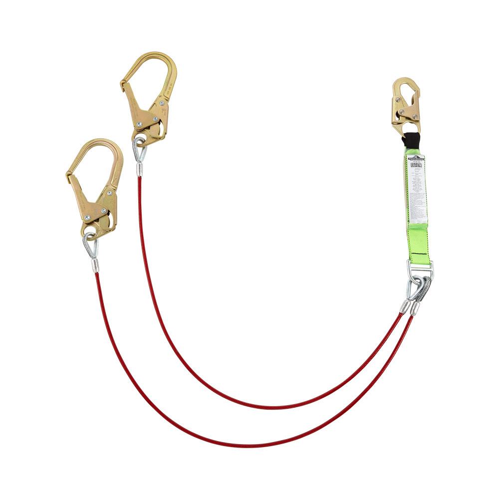 Shock Absorbing Lanyards - PVC Coated Cable